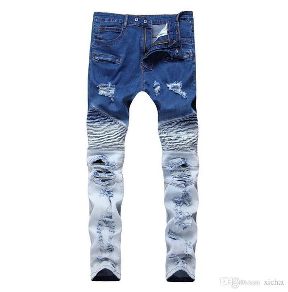мужские рваные straight leg slim fit jeans модельер плиссе щитовые motocycle байкер hip hop джинсовые брюки брюки tx1715, Blue
мужские рваные straight leg slim fit jeans модельер плиссе щитовые motocycle байкер hip hop джинсовые брюки брюки tx1715, Blue