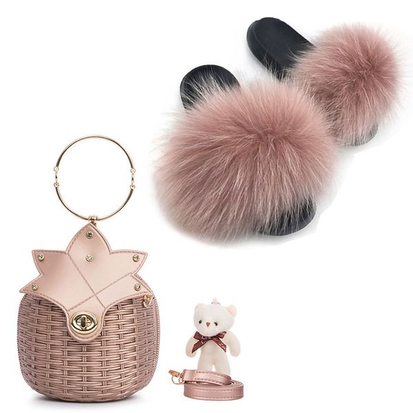 women fur slippers fluffy fur slippers ladies real hair slides solid color rhinestone pineapple portable jelly bag, Black
women fur slippers fluffy fur slippers ladies real hair slides solid color rhinestone pineapple portable jelly bag, Black