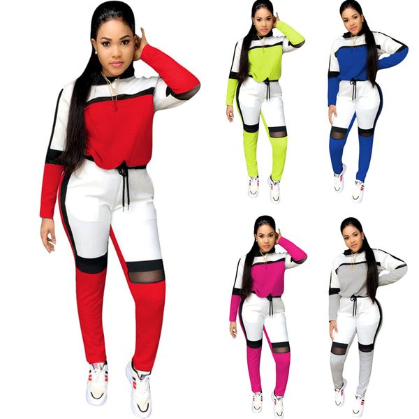 women summer tracksuits outfit fashion patchwork color mesh long sleeve sweater leggings pants casual two pieces sport suit d21901, Gray
women summer tracksuits outfit fashion patchwork color mesh long sleeve sweater leggings pants casual two pieces sport suit d21901, Gray