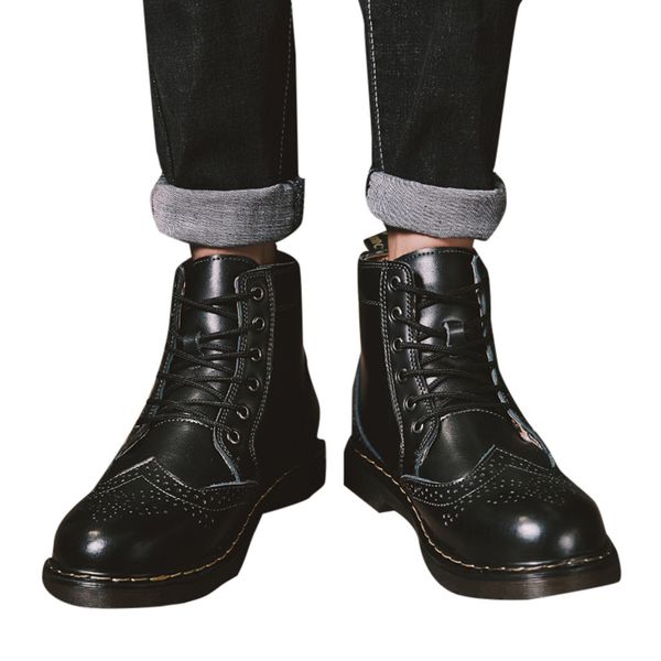 2019 men pu leather boots winter shoes fashion mens retro low-heel shoes round head non-slip lace-up tooling boots #g3, Black
2019 men pu leather boots winter shoes fashion mens retro low-heel shoes round head non-slip lace-up tooling boots #g3, Black