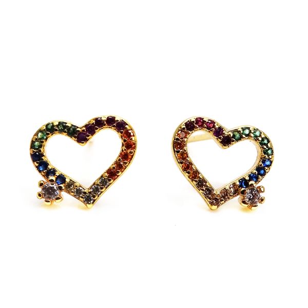 cute tiny style stud earring gold plated pave cz hollow heart earring lady jewelry micro pave zircon earring stud, White
cute tiny style stud earring gold plated pave cz hollow heart earring lady jewelry micro pave zircon earring stud, White