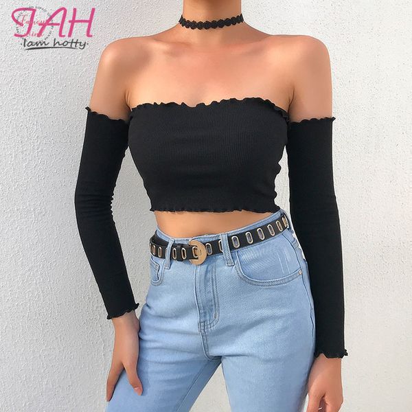 off shoulder ruffles long sleeve shirt women slash neck backless solid streetwear tee shirt femme 2019 new fashion tee, White
off shoulder ruffles long sleeve shirt women slash neck backless solid streetwear tee shirt femme 2019 new fashion tee, White