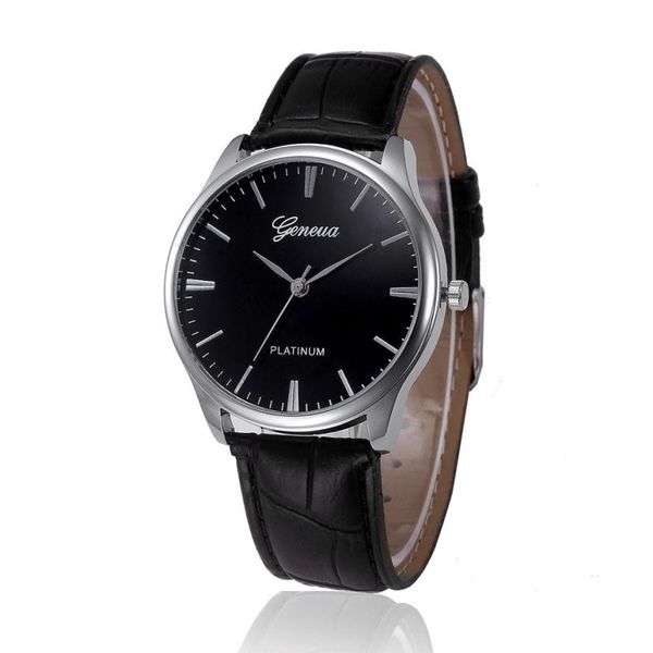 

stylish men's geneva leather quartz watch retro design roman numerals analog wrist watches mens clock male hours montre #zer, Slivery;brown