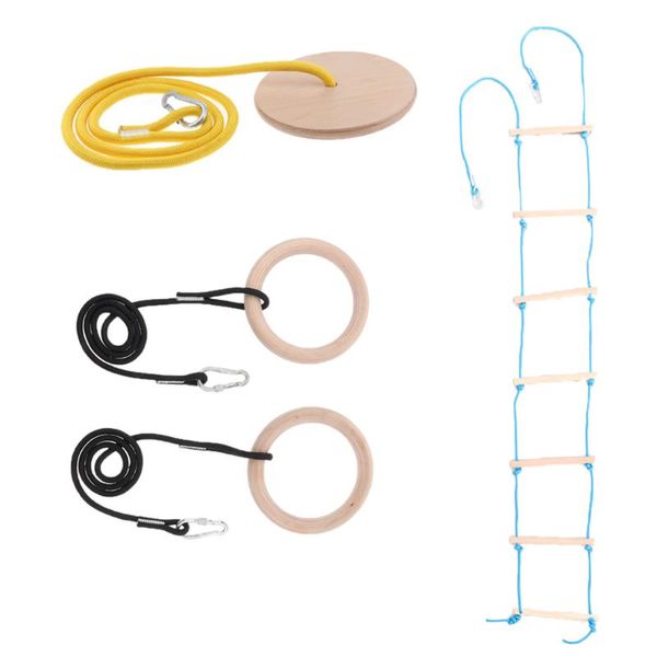 wooden swings gymnastics rings climbing ladder kids play kit camping hiking tools, Blue;black
wooden swings gymnastics rings climbing ladder kids play kit camping hiking tools, Blue;black