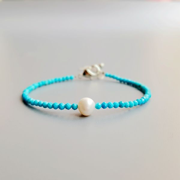 turquoises freshwater pearl beads bracelet natural stone popular jewelry for women nice gift 16+5cm, Black
turquoises freshwater pearl beads bracelet natural stone popular jewelry for women nice gift 16+5cm, Black