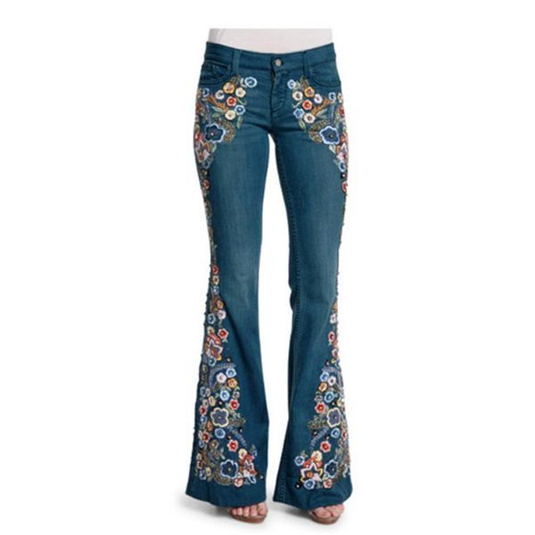 embroidery cowboy pants slim thin flared trousers casual women's denim pants 2020 summer fashion jeans women trousers, Blue
embroidery cowboy pants slim thin flared trousers casual women's denim pants 2020 summer fashion jeans women trousers, Blue