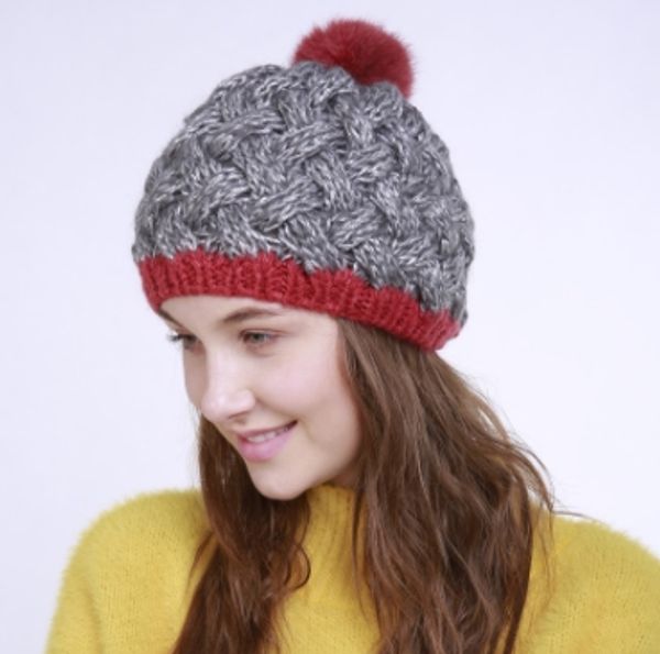 autumn and winter new handmade bamboo weaving two-color wool caps women's knitting warm casual rabbit fur ball fashion hats, Blue;gray
autumn and winter new handmade bamboo weaving two-color wool caps women's knitting warm casual rabbit fur ball fashion hats, Blue;gray