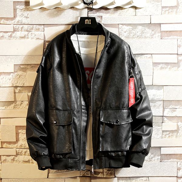 leather jacket men spring autumn new fashion motorcycle faux leather jackets big pocket men clothing, Black
leather jacket men spring autumn new fashion motorcycle faux leather jackets big pocket men clothing, Black