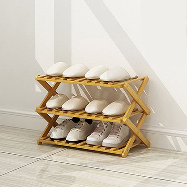 bamboo shoe cabinet folding storage shelf bedroom home furniture organizer