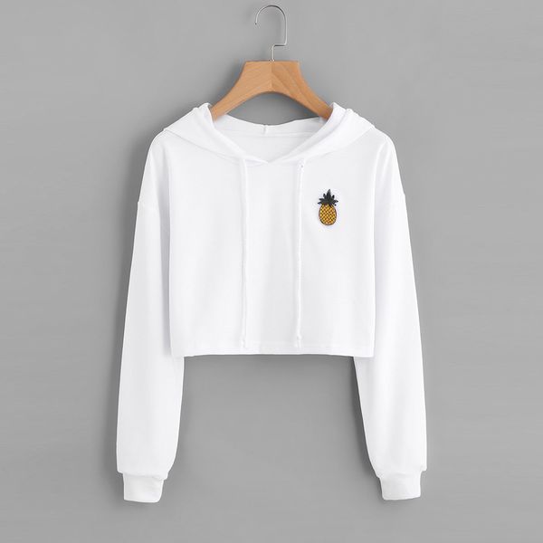 women's hoodie appliques pinapple sweatshirt long sleeve pullover crop roupas de frio feminina moleton feminina inverno #o, Black
women's hoodie appliques pinapple sweatshirt long sleeve pullover crop roupas de frio feminina moleton feminina inverno #o, Black