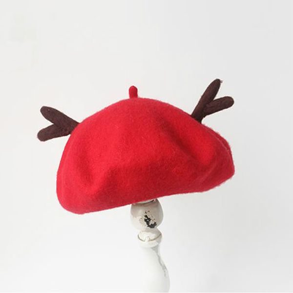 handmade wool women berets antlers autumn winter hats ladies cute red beret cap female vintage warm headdress for christmas gift, Blue;gray
handmade wool women berets antlers autumn winter hats ladies cute red beret cap female vintage warm headdress for christmas gift, Blue;gray