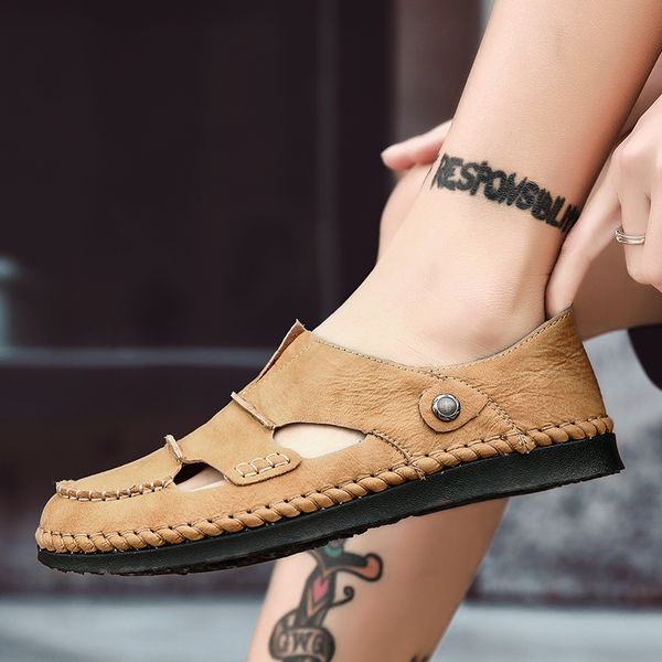new sandals for men summer leather breathable sandals walking outdoor footwear comfortable male rubber flip flops size 48, Black
new sandals for men summer leather breathable sandals walking outdoor footwear comfortable male rubber flip flops size 48, Black