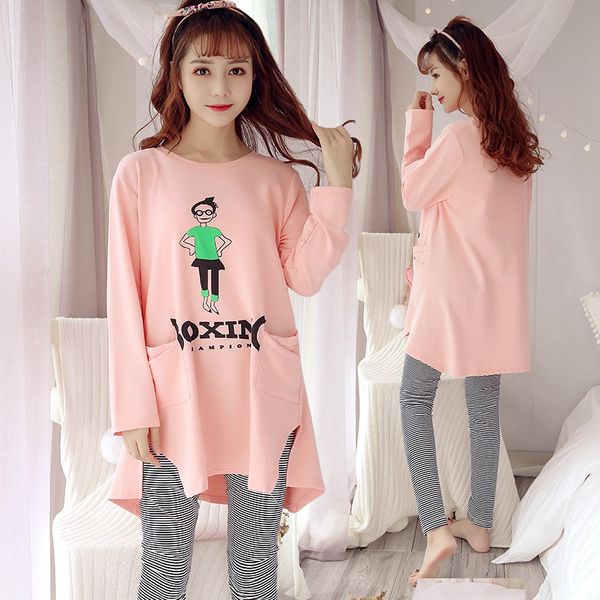 2019 spring autumn 100% cotton pajama set for women long sleeve pyjama cute girl cartoon sleepwear pijama mujer homewear clothes, Blue;gray
2019 spring autumn 100% cotton pajama set for women long sleeve pyjama cute girl cartoon sleepwear pijama mujer homewear clothes, Blue;gray