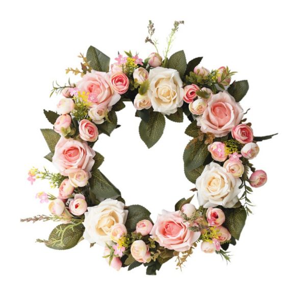 front door artificial rose flower wreath wedding fake floral rattan garland with green leaves for window wall home decoration
front door artificial rose flower wreath wedding fake floral rattan garland with green leaves for window wall home decoration