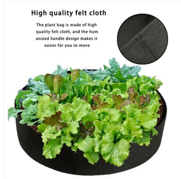 wholesales 50 gallons fabric raised garden bed round planting container grow bags