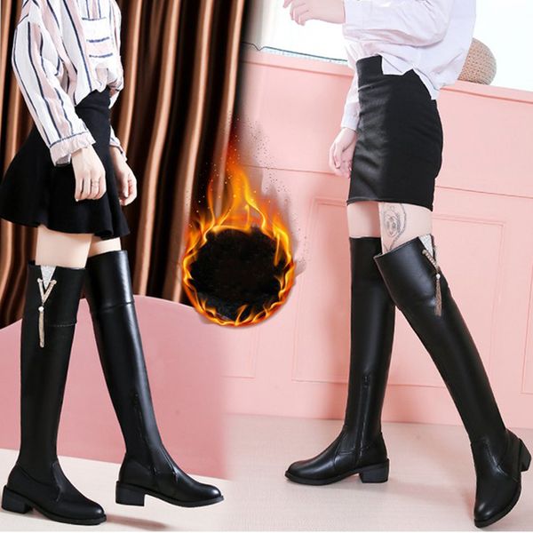 winter woman over the knee boots leather female square heel shoes platform women warm plush botas ladies thigh high boots, Black
winter woman over the knee boots leather female square heel shoes platform women warm plush botas ladies thigh high boots, Black