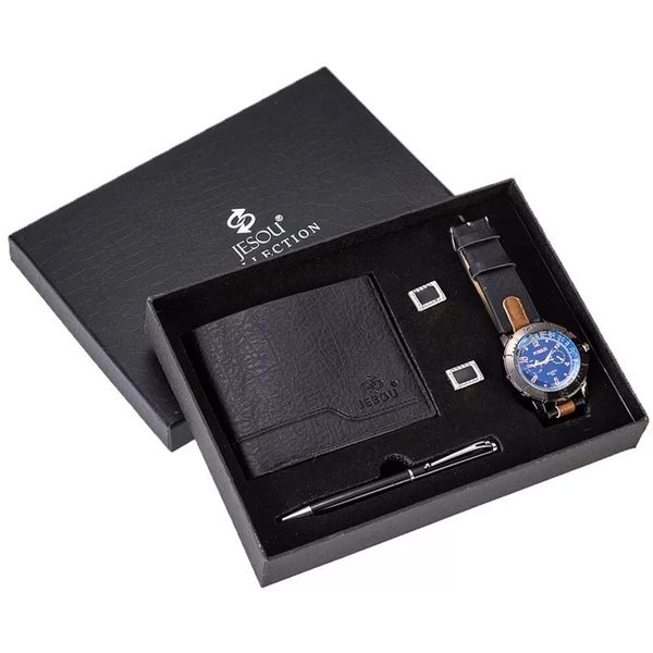 men watches gift set retro casual sport quartz wrist watch wallet ballpoint pen with cufflink set for christmas valentine's day, Slivery;brown
men watches gift set retro casual sport quartz wrist watch wallet ballpoint pen with cufflink set for christmas valentine's day, Slivery;brown