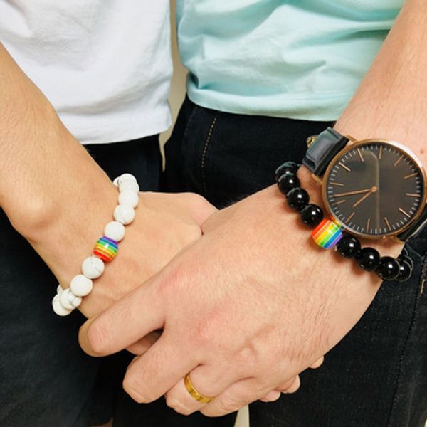 couple bracelet rainbow flag ball natural stone 18 agate black onyx beads bracelet bangle june lgbt gay pride bracelets jewelry for love
couple bracelet rainbow flag ball natural stone 18 agate black onyx beads bracelet bangle june lgbt gay pride bracelets jewelry for love