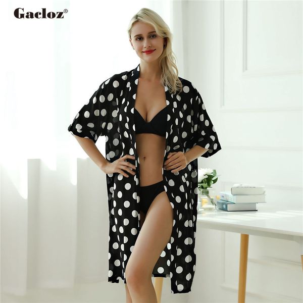 gacloz women kimono robe bathrobe polka dot half sleeve sleepwear nightgown ladies nightdress, Black;red
gacloz women kimono robe bathrobe polka dot half sleeve sleepwear nightgown ladies nightdress, Black;red