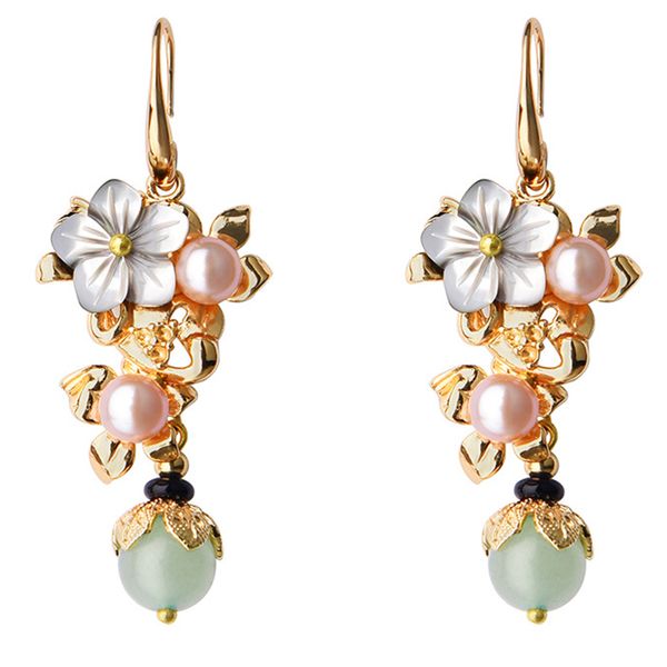 ethnic style earrings long earrings pearl personality chinese style, Golden;silver
ethnic style earrings long earrings pearl personality chinese style, Golden;silver