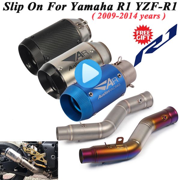 slip on for yamaha r1 yzf r1 2009 - 2014 motorcycle ar racing exhaust escape modified moto middle link pipe carbon fiber muffler
slip on for yamaha r1 yzf r1 2009 - 2014 motorcycle ar racing exhaust escape modified moto middle link pipe carbon fiber muffler