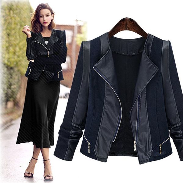 2019 summer and autumn new european and american large size (xl-5xl) fashion pu short jacket casual slim office lady jacket b414, Black;brown
2019 summer and autumn new european and american large size (xl-5xl) fashion pu short jacket casual slim office lady jacket b414, Black;brown