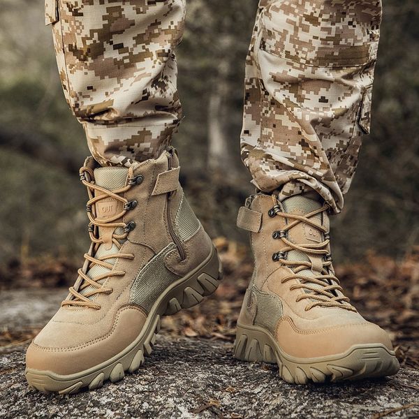 2019 brand fashion men's boots winter warm genuine leather sneakers sneakers combat boots, Black