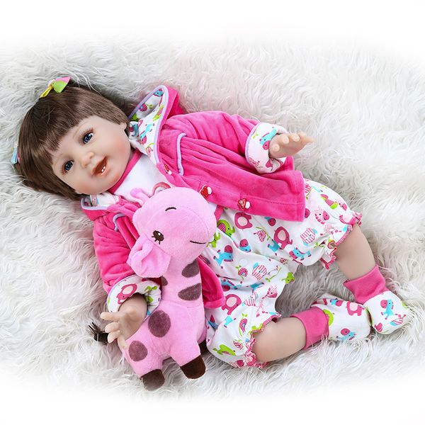 new 55cm lifelike reborn toddler baby girl doll with pink giraffe dress set christmas gift long hair doll
new 55cm lifelike reborn toddler baby girl doll with pink giraffe dress set christmas gift long hair doll