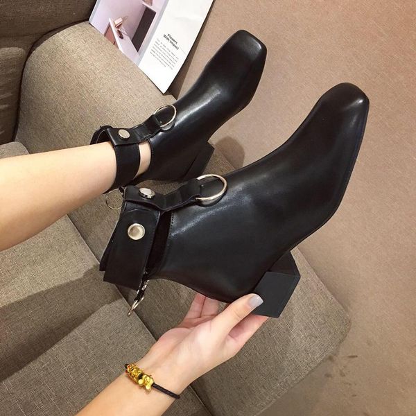 women's short boot shoes lady boots zipper chunky heel bootee woman 2019 ankle ladies autumn med rubber rock square heel, Black
women's short boot shoes lady boots zipper chunky heel bootee woman 2019 ankle ladies autumn med rubber rock square heel, Black