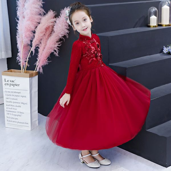 High-End Children's Dresses Girl Long Sleeve Lace Dress Elegant Piano Performance Princess Dress Cheongsam Chinese, Pink
High-End Children's Dresses Girl Long Sleeve Lace Dress Elegant Piano Performance Princess Dress Cheongsam Chinese, Pink