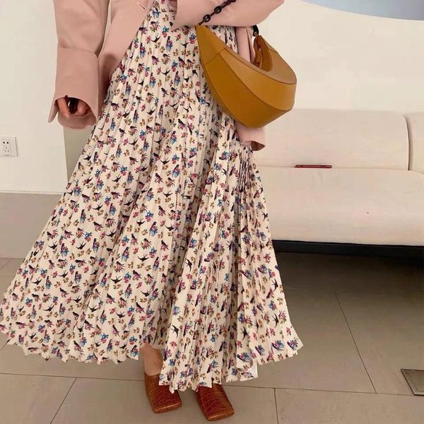 women skirt retro print slim pleated ladies mid-length skirt 2020 spring summer new, Black
women skirt retro print slim pleated ladies mid-length skirt 2020 spring summer new, Black