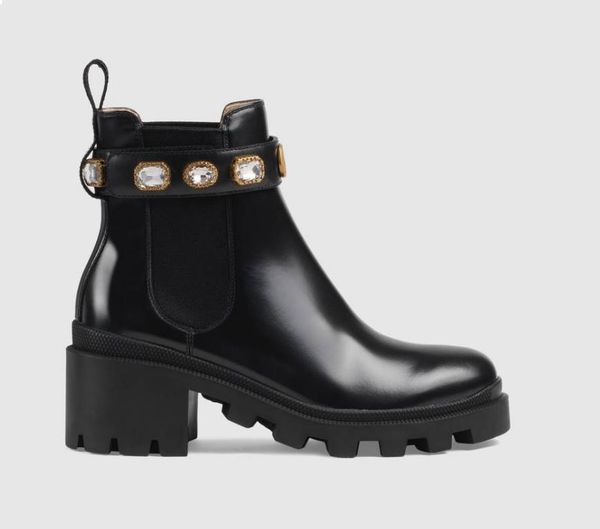 luxury leather buckle ankle boots full leather short boots women's british style martin boots with large crystal with box and dustbag, Black
luxury leather buckle ankle boots full leather short boots women's british style martin boots with large crystal with box and dustbag, Black
