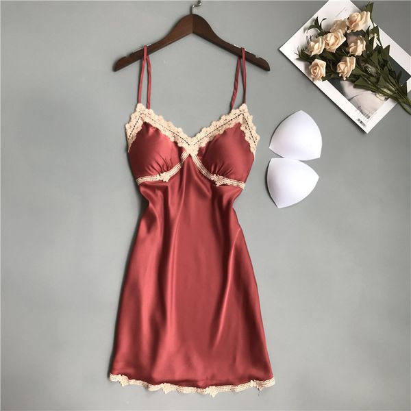 ice silk nightgowns with padded embroidery lace trim v-neck satin women strap sleeveless sleepwear dress night lingerie, Black;red
ice silk nightgowns with padded embroidery lace trim v-neck satin women strap sleeveless sleepwear dress night lingerie, Black;red