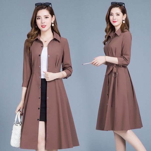 spring autumn women's casual long trench coat oversize vintage belt thin outwear windbreaker female coat, Tan;black
spring autumn women's casual long trench coat oversize vintage belt thin outwear windbreaker female coat, Tan;black