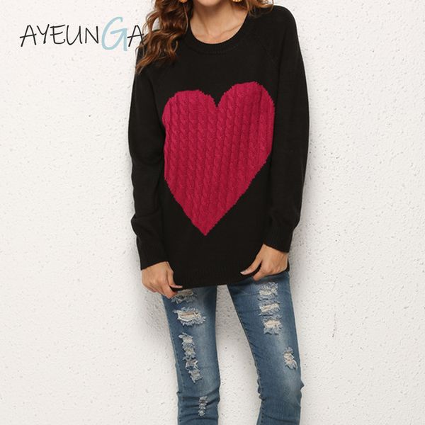 autumn winter heart knitted sweater pullovers casual long sleeve women winter clothes loose lovely o-neck fashion sweater mujer, White;black
autumn winter heart knitted sweater pullovers casual long sleeve women winter clothes loose lovely o-neck fashion sweater mujer, White;black