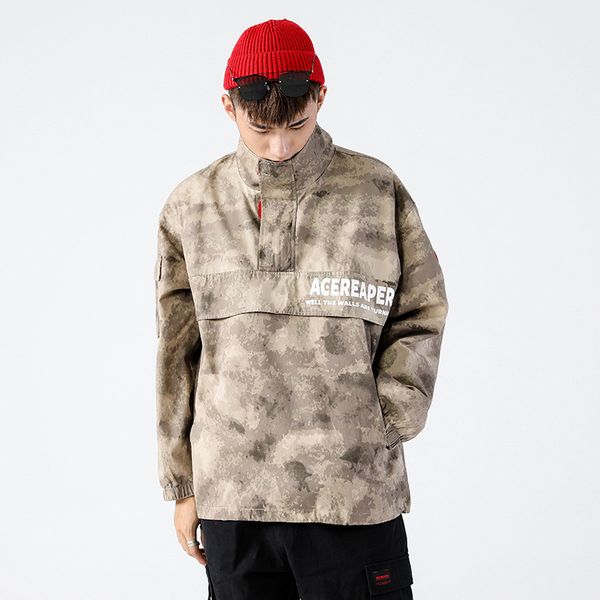 vertical ze produced 18aw national trends origional loose-fit stand collar camouflage jacket japanese-style men's wear pullover, Black;brown
vertical ze produced 18aw national trends origional loose-fit stand collar camouflage jacket japanese-style men's wear pullover, Black;brown