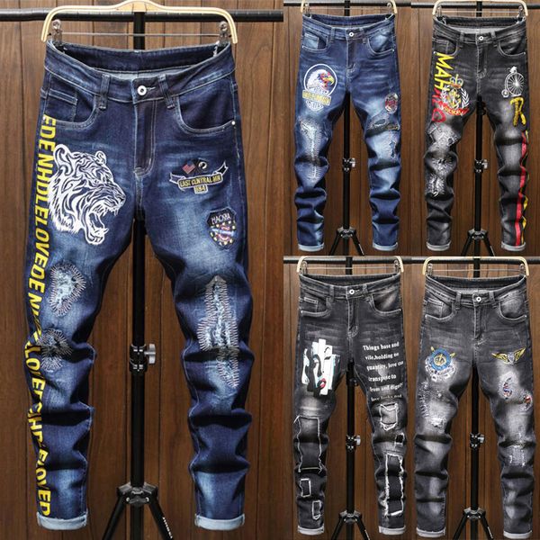 мода мужчин эластичный джинсы узкие джинсы denim pant вышивка брюки потертые рваные мужчины pant цветочные, Blue
мода мужчин эластичный джинсы узкие джинсы denim pant вышивка брюки потертые рваные мужчины pant цветочные, Blue