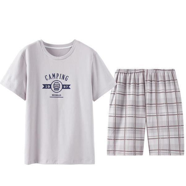 new summer pyjamas 100%cotton men's pajamas set round neck casual plus size l-3xl male sleepwear short +striped short pants, Black;brown
new summer pyjamas 100%cotton men's pajamas set round neck casual plus size l-3xl male sleepwear short +striped short pants, Black;brown