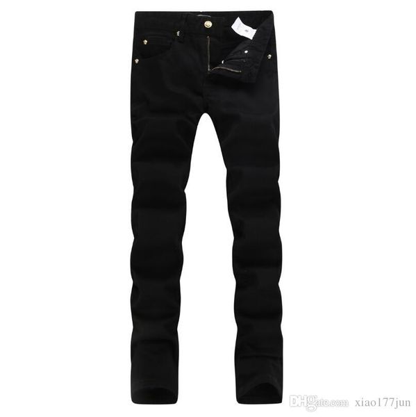new 2019 men black white denim jeans cotton fashion tight spring autumn men's pants a1408, Blue
new 2019 men black white denim jeans cotton fashion tight spring autumn men's pants a1408, Blue