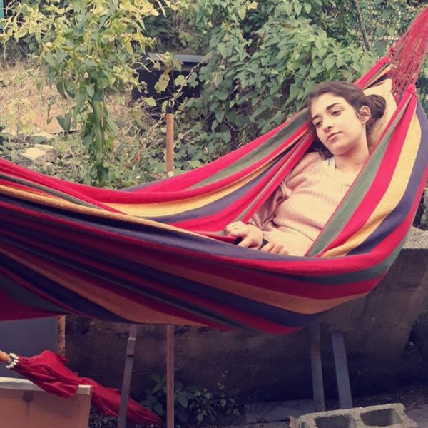 250*150cm 2 people outdoor canvas camping hammock bend wood stick steady hamak garden swing hanging chair hangmat blue red
250*150cm 2 people outdoor canvas camping hammock bend wood stick steady hamak garden swing hanging chair hangmat blue red