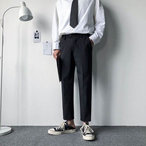 men's suits & blazers 2021 fashion slim fit straight pants black colorskinny casual high-quality suit trousers big size 27-36, White;black
men's suits & blazers 2021 fashion slim fit straight pants black colorskinny casual high-quality suit trousers big size 27-36, White;black