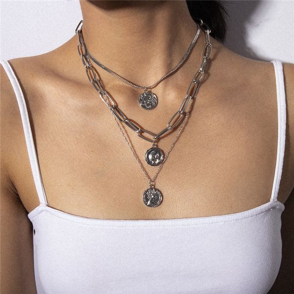 ae-canfly personality geometric creative necklace chain decoration for female vintage embossed multilayer portrait sweater chain, Silver
ae-canfly personality geometric creative necklace chain decoration for female vintage embossed multilayer portrait sweater chain, Silver
