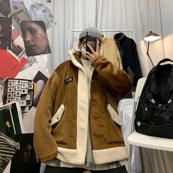 2019 winter men's casual parkas keep warm snow jackets thickening lamb loose coat lovers cotton-padded clothes outerwear m-2xl, Black
2019 winter men's casual parkas keep warm snow jackets thickening lamb loose coat lovers cotton-padded clothes outerwear m-2xl, Black