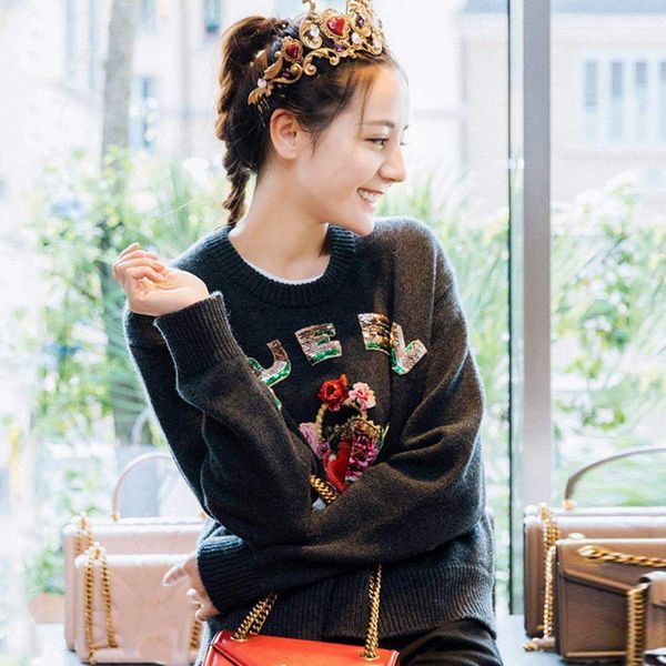 winter women new 2019 round neck long-sleeved letter sequin sweater small angel flower pattern needle pullover sweater, White;black
winter women new 2019 round neck long-sleeved letter sequin sweater small angel flower pattern needle pullover sweater, White;black