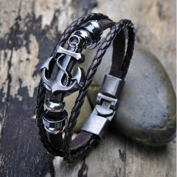 men w fashion cool pu metal anchor bracelet bangle gifts jewelry 1 pieces, Golden;silver
men w fashion cool pu metal anchor bracelet bangle gifts jewelry 1 pieces, Golden;silver