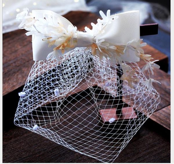 mesh veil veil korean wedding hairpin half face veil hair combing, Slivery;golden