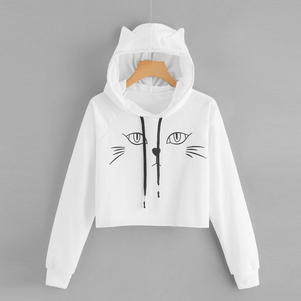 womens sweatshirt hoodies cat ear printed hooded solid long sleeve sweatshirt casual loose pullover autumn blouse moletom, Black
womens sweatshirt hoodies cat ear printed hooded solid long sleeve sweatshirt casual loose pullover autumn blouse moletom, Black