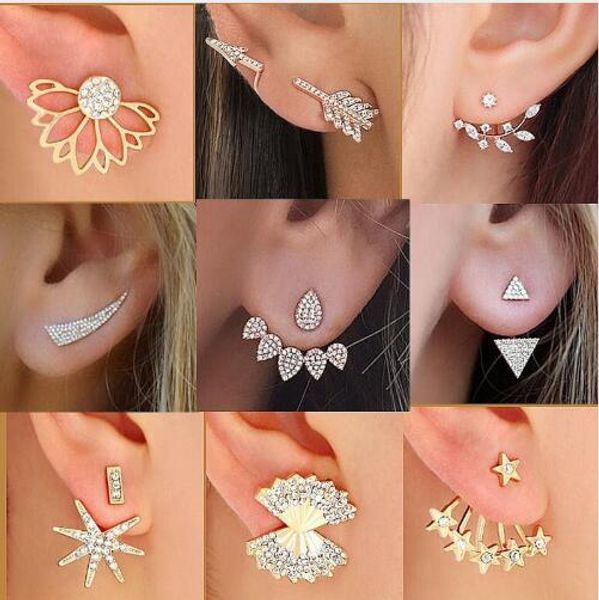 2018 summer new style full crystal front back double sided stud earrings for women fashion ear jacket piercing earing, White
2018 summer new style full crystal front back double sided stud earrings for women fashion ear jacket piercing earing, White