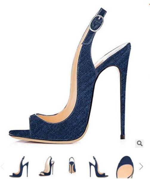 sgesvier open toe women sandals denim rome sandals thin high heel blue women peep toe summer shoes plus size 34-41, Black
sgesvier open toe women sandals denim rome sandals thin high heel blue women peep toe summer shoes plus size 34-41, Black