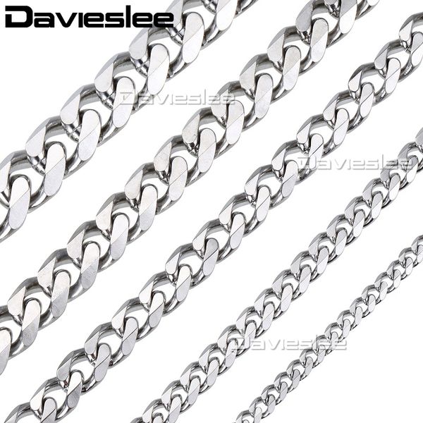 

Davielsee мужская ожерелье цепь из нержавеющей стали серебро Оптовая 2018 Ожерелье для